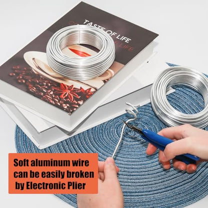 9 Gauge Silver Craft Sculpting Wire，50ft Armature Wire for Sculpting,Craft Wire Bendable for DIY Craft with 1 Plier - size: 9 Gauge