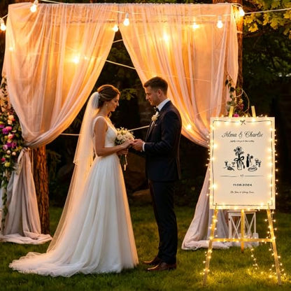 47" Gold Easel Stand for Sign, Large Heavy Duty Metal Display, 4-Tier | Sturdy Art Easel with Adjustable Chain & Non-Slip Feet for Wedding, Painting, Party, Posters, Commercial, Foldable - color: Gold