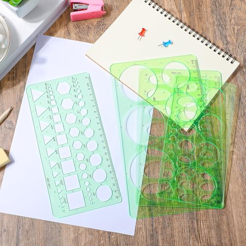 Dimeho Geometric Drawings Templates,4 Pcs Circle Shape Stencils for Drawing