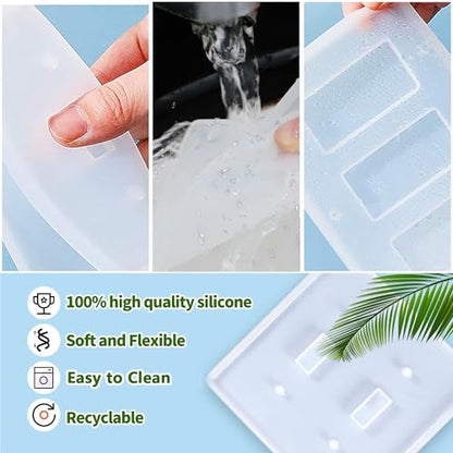 3Pcs DIY Silicone Resin Mold Set for Switch Socket Covers for Home Decor