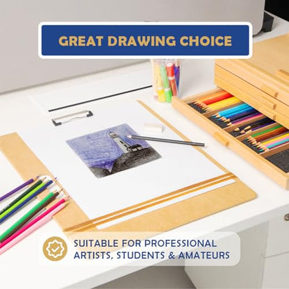 Falling in Art 13X17&23X26 Sketch Board with Sturdy Clip &Rubber Bands | Professional Art Drawing Board, Portable Artists Clipboard for Classroom, Studio Drawing, Outdoor Painting - size: 13X17"& 23X26"