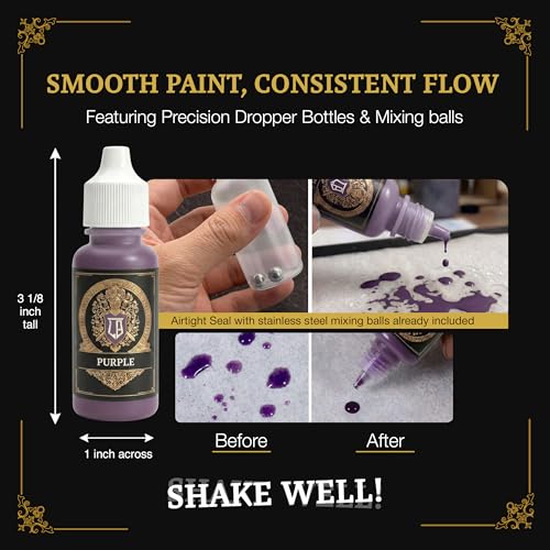Ludus Bellum Miniature Paint Purple Color 18ml Precision Dropper Bottle | Professional Acrylic Paint for Miniatures & Models, Provides Quality Acrylic Tones and Shades for Warhammer 40K D&D Figures - color: Purple