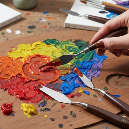 7Pcs Spatula Palette Knife Painting Knife Set Stainless Steel Drawing Scraper Painting Knives Pallet Knives Painting Accessories for oil, Canvas, Acrylic Painting