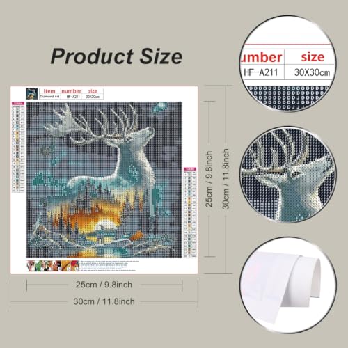 hill froeistung Animal Scenery Diamond Art Painting Kits for Adults - color: HF-A211