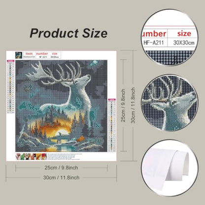 hill froeistung Animal Scenery Diamond Art Painting Kits for Adults - color: HF-A211