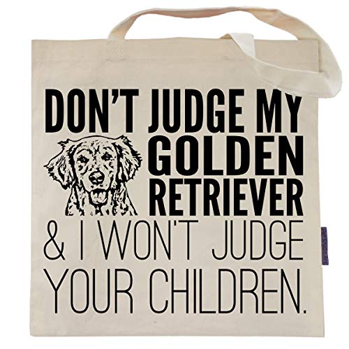 Pet Studio Art Don't Judge My Dog Tote Bag - color: Golden Retriever