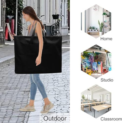 Cupohus Extra Large Waterproof Art Portfolio Tote Bag, 37'' x 49'' for 36'' x 48'' Black Light Weight Carrying Storage Case For Poster, Sketching, and Drawing - size: 36''x 48'' x 2"