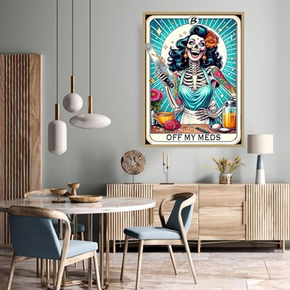 5D Skull Skeleton Chef Diamond Art kits for Adults Beginners 12x 16Inch - color: JK996-1