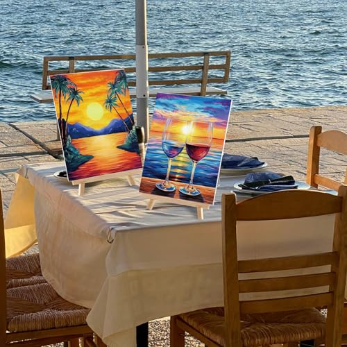 Sherr 12 Pcs Pre Drawn Canvas for Adults,Summer Sunset,8 x 10 Inch - size: 8 x 10 Inch, style: Summer Sunset