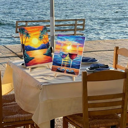 Sherr 12 Pcs Pre Drawn Canvas for Adults,Summer Sunset,8 x 10 Inch - size: 8 x 10 Inch, style: Summer Sunset
