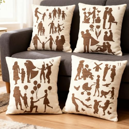 TIAMECH 4 Pcs A4 Reusable Family Stencils for Painting | Parents & Couple Lover Layering Templates, DIY Wall Art, Wood Furniture, Scrapbook & Crafts (8.3x11.7inch) - style: Family