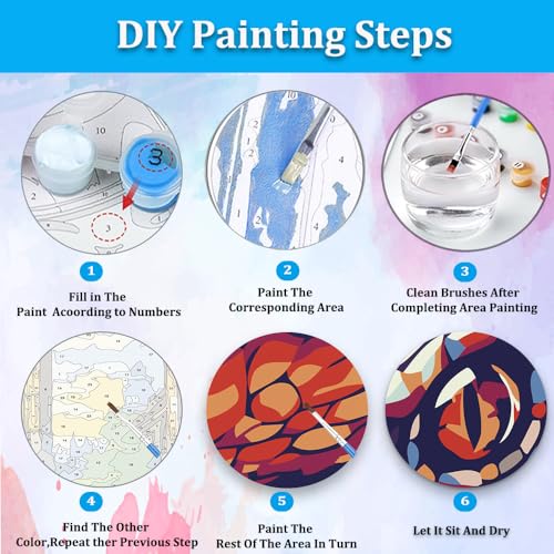Artunion Framed Paint by Numbers Kit for Adults Beginners & Kids Ages 8-12,Colorful Snake Paint by Number with Frame,Animal Easy Paint by Numbers Kit on Canvas 10 * 10 Inch Without Easel - color: ZXT-386-F