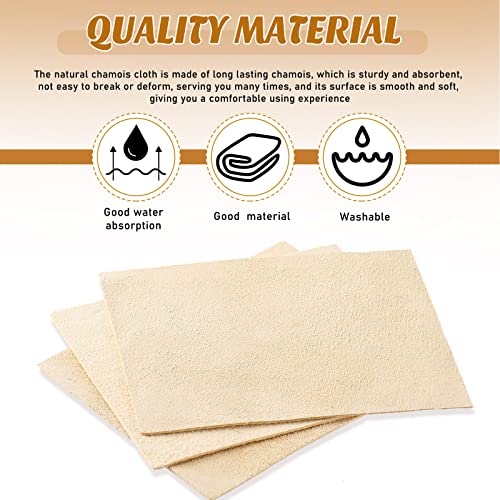 Potchen 20 Pieces Pre Cut Chamois Pottery Clay Ceramic Tool | Shammy Leather for Trimming Pot Rims, Polishing Ceramic Surfaces, Pottery Wheel Work, Soft Absorbent Tool - size: 3 x 3.7 Inch