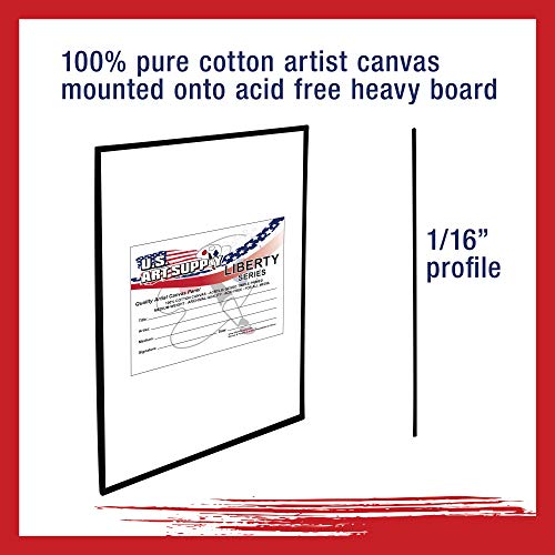U.S. Art Supply 16 X 20 Inch Black Art Canvas Board Panels 6 Pack - 8 Ounce Heavyweight Cotton Acid Free Canvases for Painting Acrylics and Watercolor (1 Case of 6 Single Canvas Painting Panels) - size: 16" x 20"