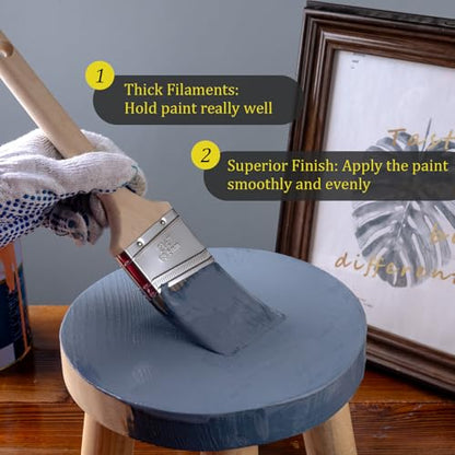 Mister Rui Paint Brushes Set, 4 Pack Angled Brushes for Trim and Wall | Synthetic Sash Brush for Cabinets & Wall Paint Brushes for Oil, Latex, No Shedding - size: 4PCS, 0.6", 2" Short 2, 2.5"