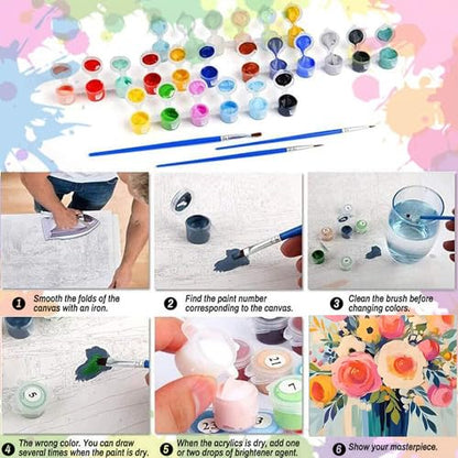 Arttoplus Flower Paint by Numbers Kit for Adults Beginner 16x20 inch - color: MT21159-US