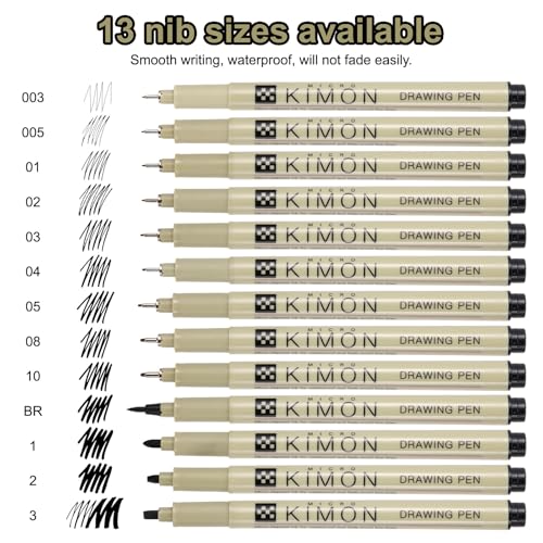 PATIKIL Fineliner Pens, BR Soft Head Drawing Pen Waterproof Inking Markers Liner Artist Watercolor Supplies Drawing Kit for Adult Sketching Journaling, Pack of 6 - style: BR Soft Head