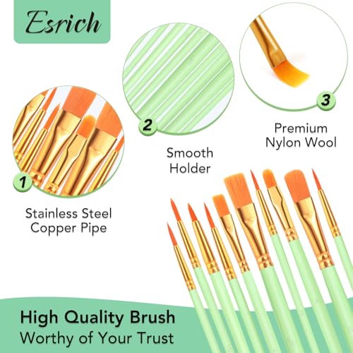 ESRICH 240PCS Paint Brushes, Paint Brush for Acrylic Painting - color: Green, size: 240
