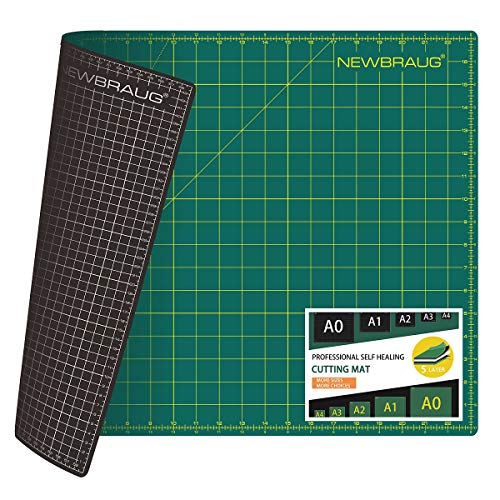 NEWBRAUG 18'' × 24'' Perfect Self Healing Cutting Mat, Non-Slip Gridded Rotary Cutting Board, Necessary for Quilting, Sewing, Craft, Fabric & Scrapbooking(Green/Black)… - color: Green & Black, size: 18"L x 24"W