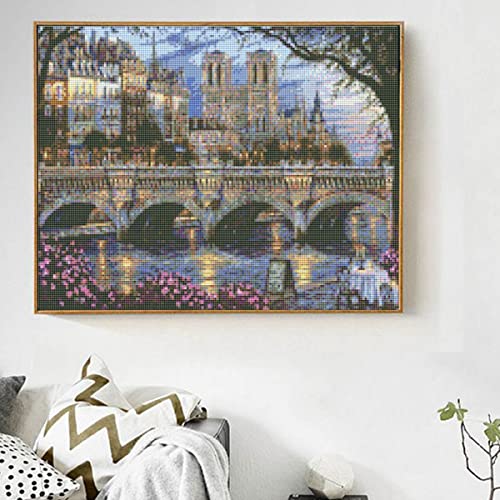 LANDFAIR Diamond Painting Kits - 15x20 inch Round Full Drill Afternoon by Seine Diamond Art Kits for Adults - color: Afternoon by Seine