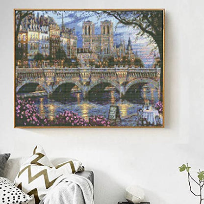 LANDFAIR Diamond Painting Kits - 15x20 inch Round Full Drill Afternoon by Seine Diamond Art Kits for Adults - color: Afternoon by Seine