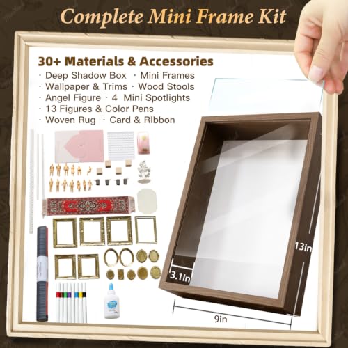 Memory Museum Kit Mini Picture Frame Shadow Box 9×13×3.3", Romantic for Her, Warm Pet Memorial, Personalized Gift for Woman, Wedding, Birthday, Mother, Graduation, Christmas