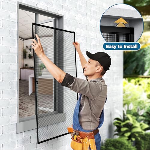 Augblinds DIY Aluminum Window Screen Frame Kit, 2 Sets, 46 in, Black - color: Black, size: 46 in X 46 in (2 Pack)