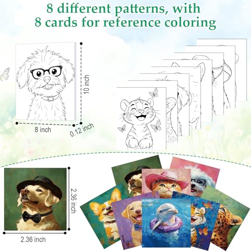 Cholemy 36 Pcs Paint and Sip Kit Gift for Adults 8''x10'',Animal | Pre Drawn Canvas, Painting DIY Afro Acrylic Painting Kit, Wood Easel Brushes, Date Night Bulk, Summer Halloween Party - style: Animals