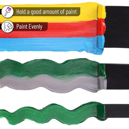 Bates- Foam Paint Brushes, 1", 2" & 3", 26 Pack, Multi-Surface, Including Sponge Brushes for Painting & Staining - size: 1", 2" & 3", 26 Pack