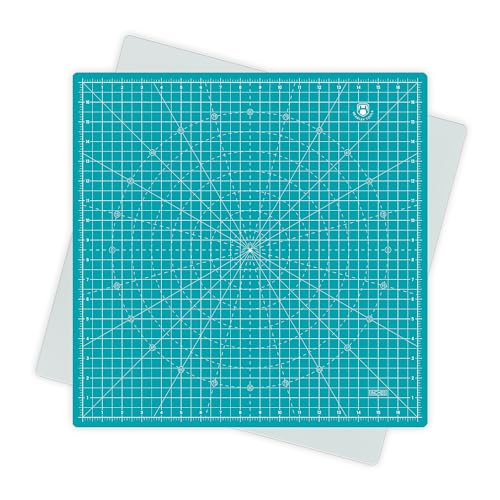17"x17" Rotating Cutting Mat, Self Healing Mat with 360-Degree Rotation & Anti-Slip Base, Sewing Board Cutting Mat Perfect for Fabric Quilting Leather Hobby Project, Turquoise - color: Turquoise, size: 17"L x 17"W