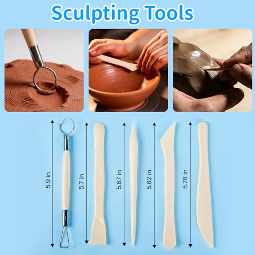 Acantha 27PCS Double-Ended Clay Tools Set, Colorful Sculpting Tools for Pottery, Polymer & Air Dry Clay, Ceramic Modeling Kit for Adults Kids Beginners