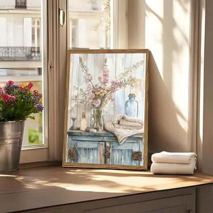 Bathroom Flower Diamond Art Kits for Adults Diamond Painting 12x16 Inch - color: DD139