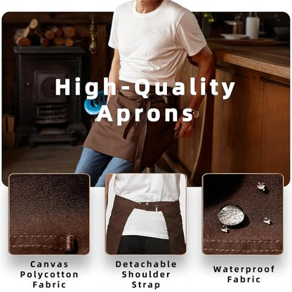 Waist Apron for Men Server Bistro Half 4251BY - color: Coffee, size: 1 Pack