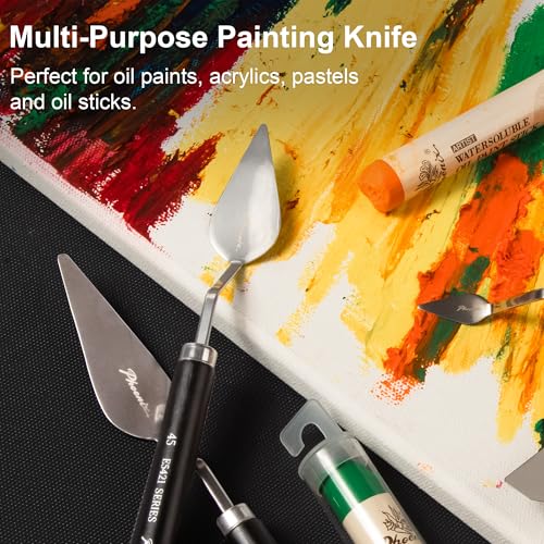 PHOENIX Flexible Palette Knife Set - 8 Stainless Steel Painting Knives with Gift Box, Art Knife with Wood Handle, Paint Spatula for Oil Acrylic Paint
