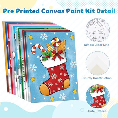 Louise Maelys Christmas Pre Drawn Canvas to Paint for Kids - color: CHRISTMAS