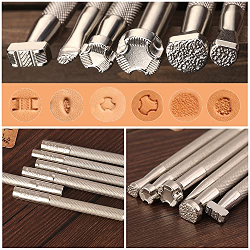 Leather Stamping Tools, Leather Carving Tool Kit, Saddle Making Tools Set - color: Large Set