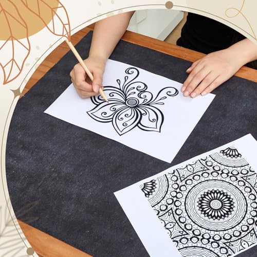 Dinifee 5 Sheets Large Carbon Paper for Tracing 20.3 x 78.7 Inch Graphite Transfer Paper Waxed Carbon Transfer Paper for Wood, Paper, Canvas, Woodworking Patterns, Fabric, Sketch Drawing, Black - size: 20.3 x 78.7 Inch