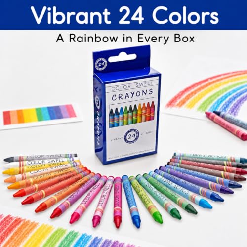 Color Swell Bulk Crayons, 36 Packs, 24 Colors Per Pack (864 Total) - size: 36 Pack | 864 Crayons