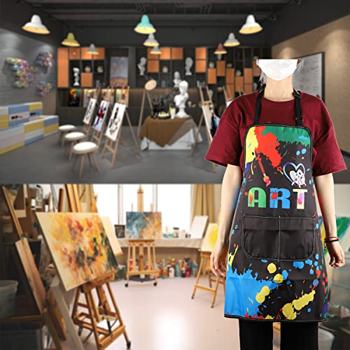 MBMSO Painting Artist Apron with Pockets Artist Painter Gifts Art Lover Gift for Art Teacher Student Painter Apron Waterproof - color: Love Art Apron-black