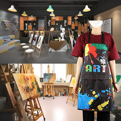 MBMSO Painting Artist Apron with Pockets Artist Painter Gifts Art Lover Gift for Art Teacher Student Painter Apron Waterproof - color: Love Art Apron-black
