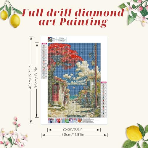 DOTSOPS 5D Diamond Painting Kits for Adults Diamond Art Kits 11.8 x 15.7 in | Crafts DIY Round Full Drill Painting,Gem Art for Beginner Home Wall Decor Gift - color: Beautiful Landscape