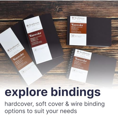 Strathmore 400 Series Watercolor Paper Art Book, Matte Brown Cover, Natural White, Hardbound, 24 Sheets, 8.5x5.5 inch - size: 8.5x5.5 inch, style: Hardbound