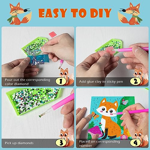 Labeol Diamond Art Kits for Kids Crafts for Girls Ages 6-8-10-12 Easy to DIY Creative Diamond Art Sticker Craft by Numbers Kits for Kids and Adult Beginners (4 Pack Dream) - style: 4 pack Dream
