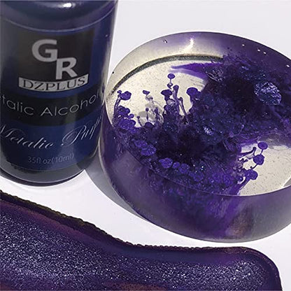 Metallic Alcohol Ink Set -16 Metallic Colors Alcohol Based Ink for Resin Art, Fluid Art,Resin Craft,Resin Petri Dish，Alcohol Ink Paint for Yupo,Tumbler (Metallic 16 Color Set)