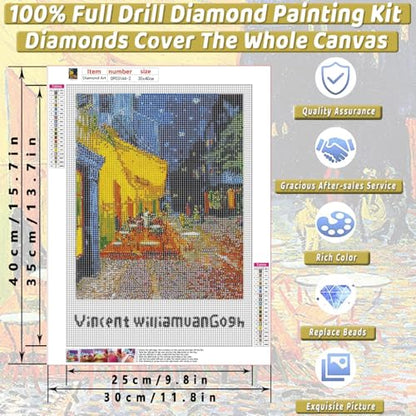 3 Pack Van Gogh Diamond Art Kits for Adults Diamond Painting Kit Beginner - color: DP03144, size: Round Drill