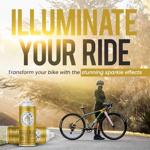 Spray.Bike Keirin Flake Finishing Coat - Kirameki Gold, 400ml | Metal Flake Spray Paint Coating | Glitter Spray Paint Topcoat for Steel, Aluminum - color: Flake Gold
