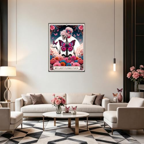 DIYCYCY Skull Diamond Art Kits for Adults,5D Diamond Painting Kits for Beginners,Easy DIY Round Full Drill Diamond Dots Picture,Flowers Butterfly Gem Painting for Home Wall Decor 12x16 Inch - color: B19342