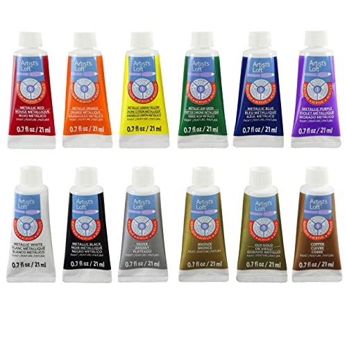 MICHAELS Metallic Acrylic Paint 12 Color Set by Artist's Loft®