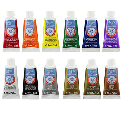 MICHAELS Metallic Acrylic Paint 12 Color Set by Artist's Loft®