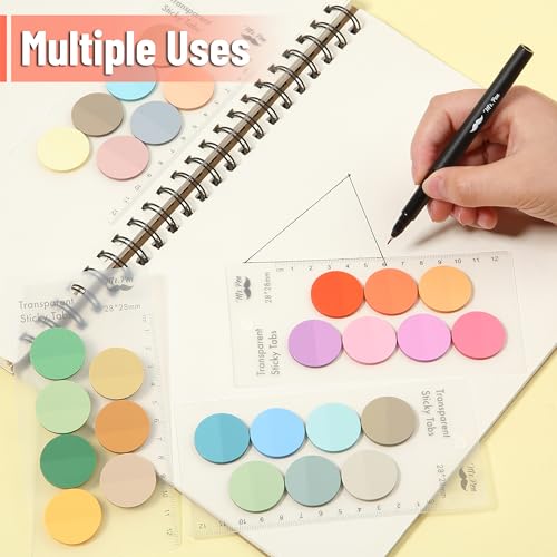 Mr. Pen- Round Transparent Sticky Notes, 1.1” Diameter, 14 Pads, 560 Sheets - color: Spring Meadow, size: 560 pcs